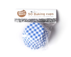 Baking cup Boerenbont ruit blauw 50x33 mm