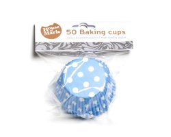 Baking cup Stip Aqua blauw 50x33 mm