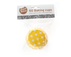 Baking cup Stip Zonnig geel 50x33mm