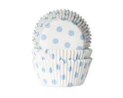Baking cup Stip wit/baby blauw 50x33 mm
