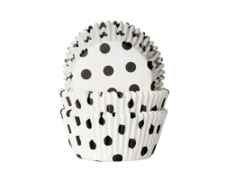 Baking cup Stip wit/zwart 50x33 mm