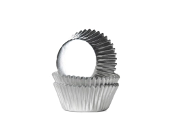 MINI baking cup Zilver folie 35x21 mm