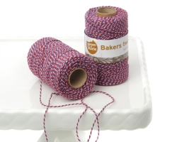 Bakers Twine Rood Wit Blauw - ca. 20 meter