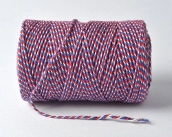 Bakers Twine Rood Wit Blauw - 100 meter