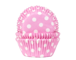 Baking cup Stip baby roze 50x33 mm