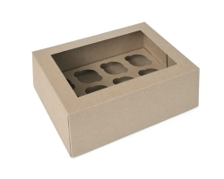 ECO LINE 12 mini cupcake KRAFT vensterdoos