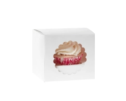 9 CM HOGE! 1 cupcakedoos WIT met venster en inserts
