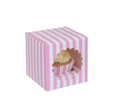 9 CM HOGE! 1 cupcakedoos Circus roze met venster