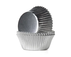 Baking cup Zilver folie 51x38 mm