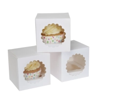 1 cupcakedoos WIT - 3 stuks in consumentverpakking