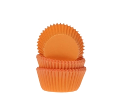 Mini baking cups effen oranje 35x22,5mm