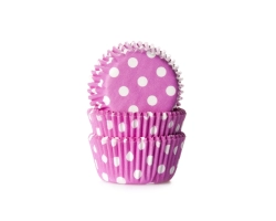 outlet-Bulk MINI baking cup stip fuchsia roze 35x22.5mm