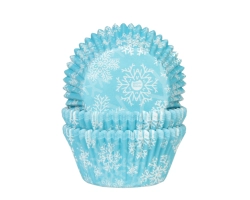 Baking cups Sneeuw kristal blauw 50x33 mm