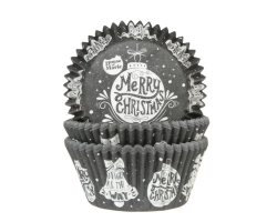 Baking cups Schoolbord Christmas 50x33mm