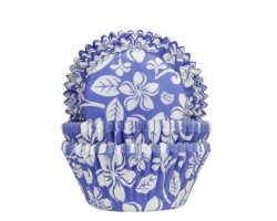 Baking cup Aloha bloem blauw 50x33mm