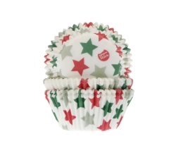 Bulk baking cups STERREN 50x33 mm (Kerst)