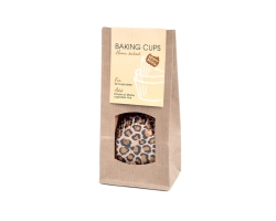 OUTLET Home baked baking cups Luipaard bruin 50x33 mm