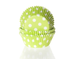 Baking cup Stip lime groen 50x33mm
