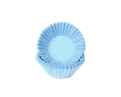 Bulk baking cups chocolade/petit four pastel blauw 25x19mm