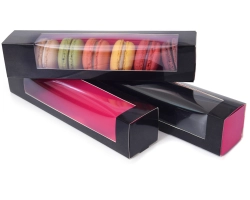 Macarondoos zwart/roze medium