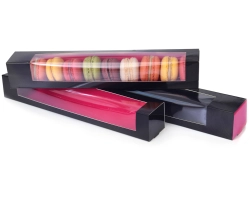 Macarondoos zwart/roze LARGE