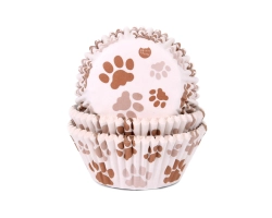 Baking cups Hondenpoot bruin 50x33