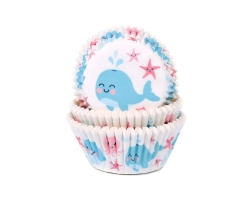 Baking cups Walvis/Gender Reveal 50x33mm