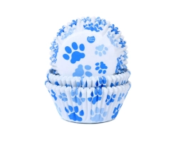 baking cups Hondenpoot Blauw 50x33mm