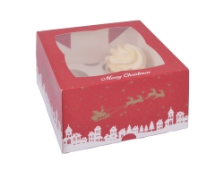4 cupcakedoos Kerst met inleggers