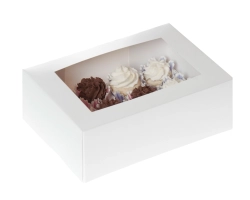 MINI 12 cupcakedoos WIT- 2 stuks in retailverpakking