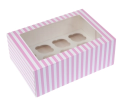 MINI 12 cupcakedoos CIRCUS- 2 stuks in retailverpakking