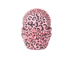 Baking cup Luipaard ROZE 50x33mm