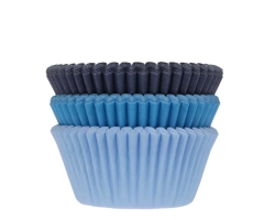 75 Baking cups assorti BLAUW 50x33