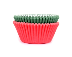 Baking cups Kerst effen Mix 50x33mm