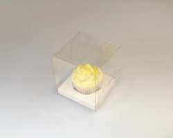 Transparante 1 cupcakedoos extra hoog 11 cm