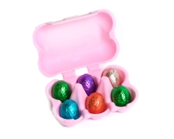 (Kwartelei) eierdoos 6 gaten  ROZE biobased