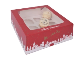 mini 24 cupcakedoos Kerst met venster met inleggers