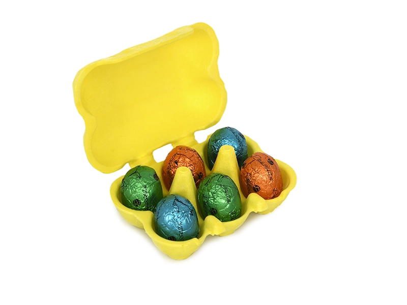 (Quail) egg cartons 6 holes Yellow biobased